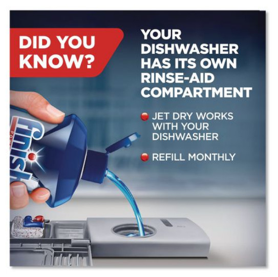 Finish Jet Dry Liquid Dishwasher Rinse Agent Aid 8.45 Oz Bottle Bulk 8 Pack Case
