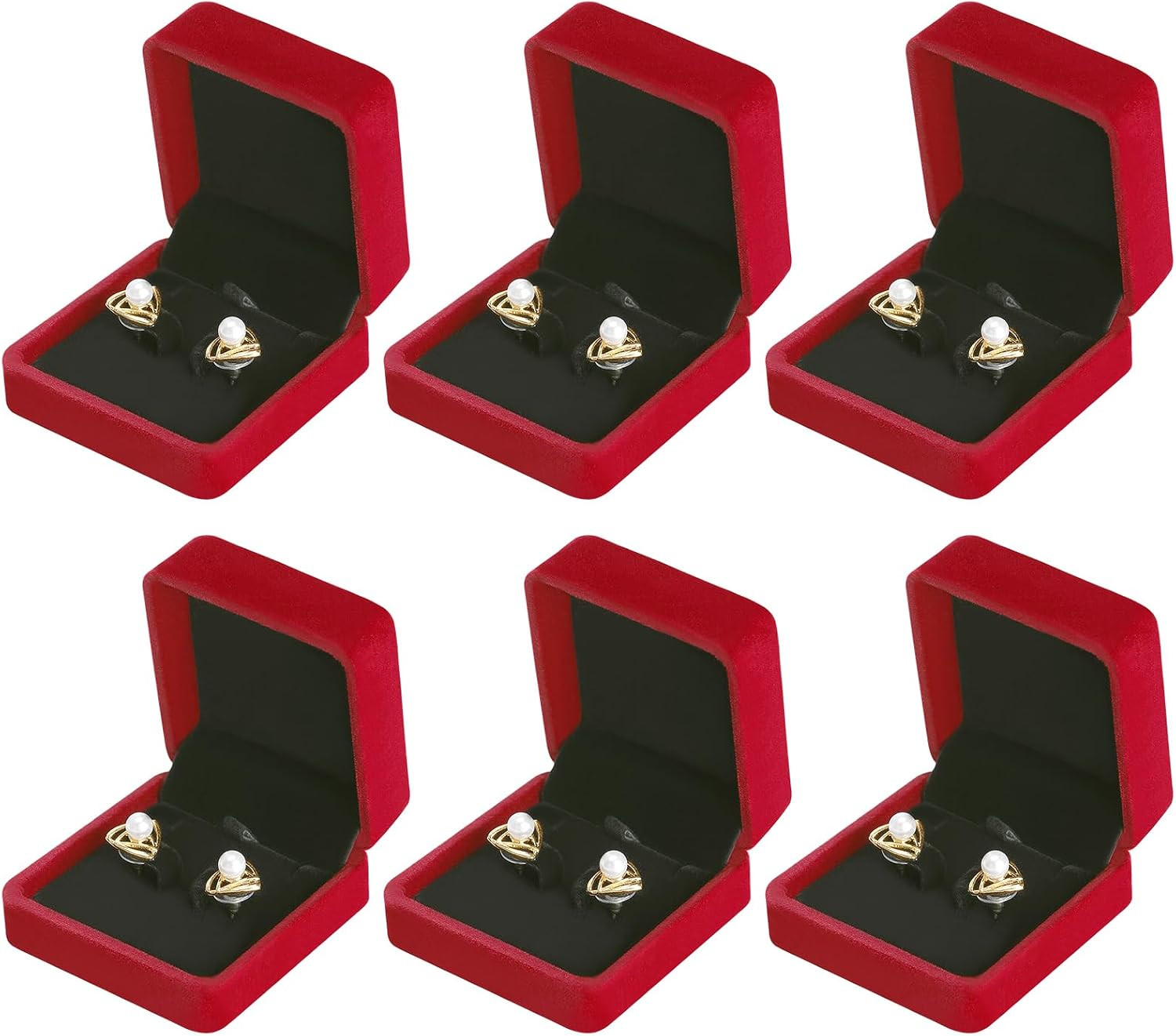 6-Piece Classic Velvet Jewelry Earring Gift Box – Stud Earring, Necklace