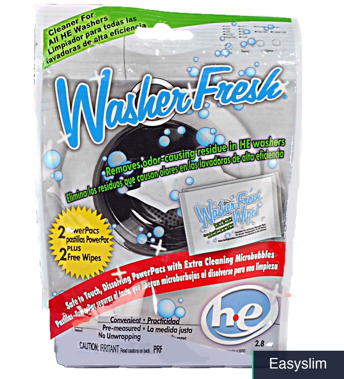 Washing Machine Cleaner Dissolving Pouches Wipes 4-Pack Front Load HE