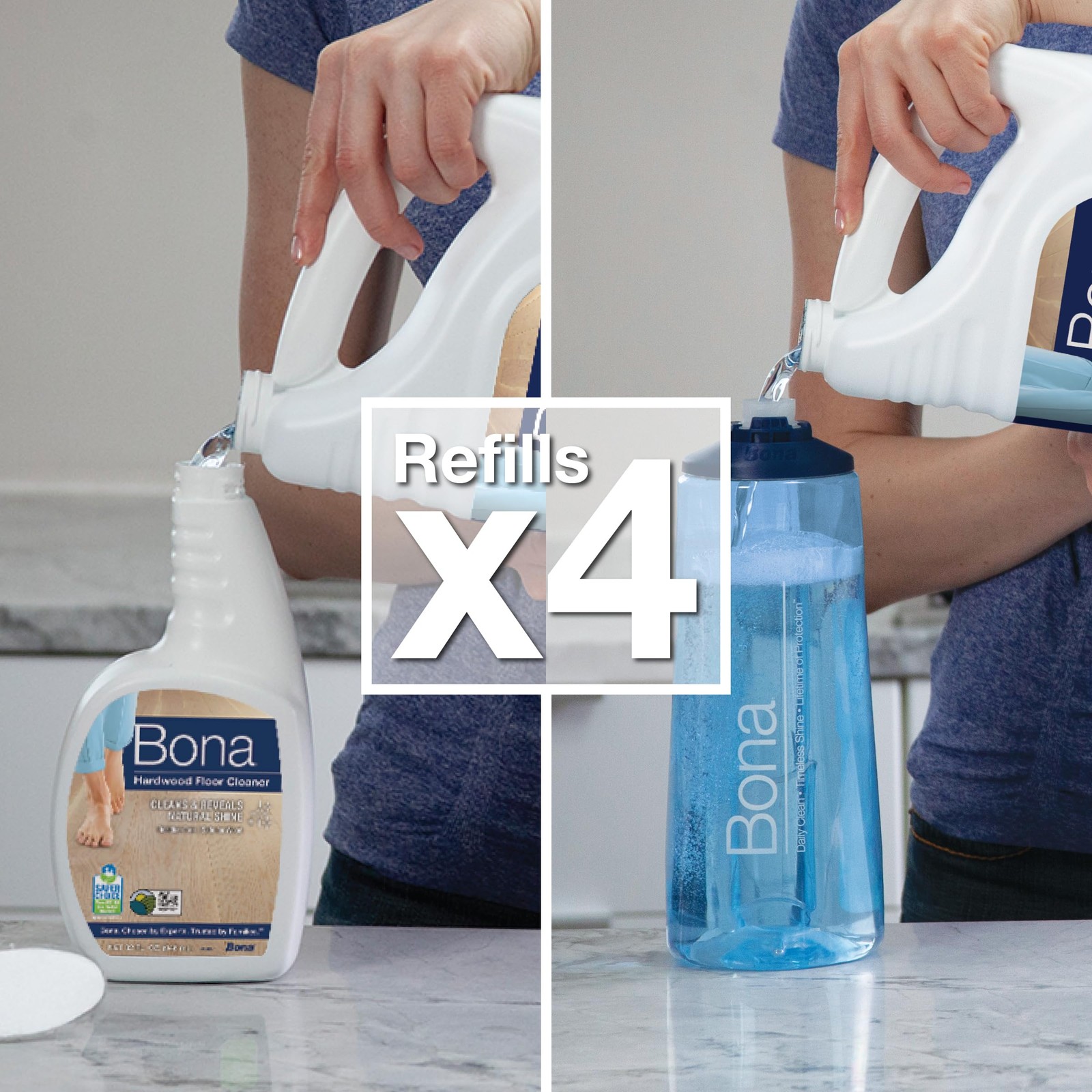 Bona Hardwood Floor Cleaner Refill – 128 fl oz 128 Fl Oz (Pack of 1),