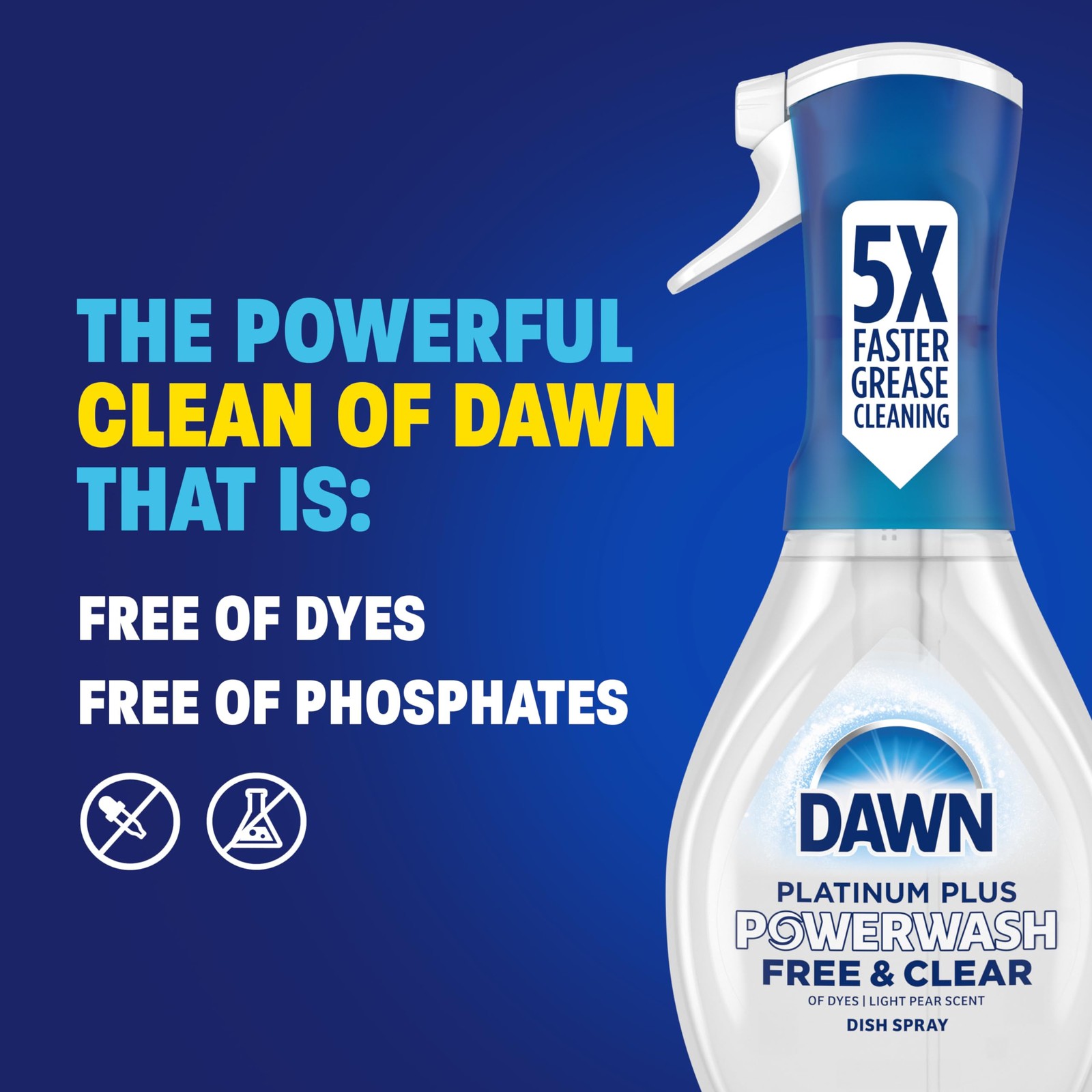 Free Clear Powerwash Dish Spray Soap Pear Scent Refill 16 Fl oz 6 Pack