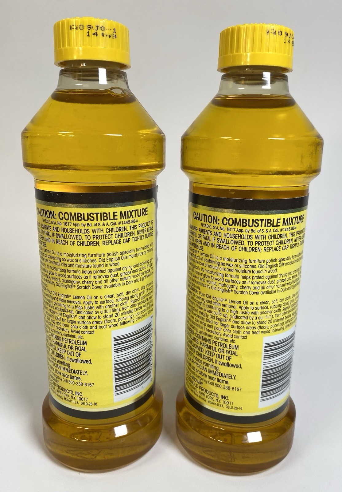 Vintage Old English Lemon Oil Wood Furniture Polish 16 oz NOS (LOT OF 2) 1989