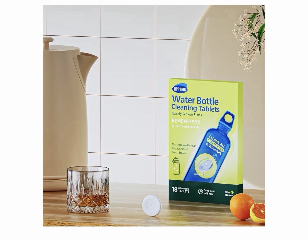 Water Bottle Cleaning Tablets, 18 Pack Bottle Clean Tablet 4 PACK (72 Tabs)