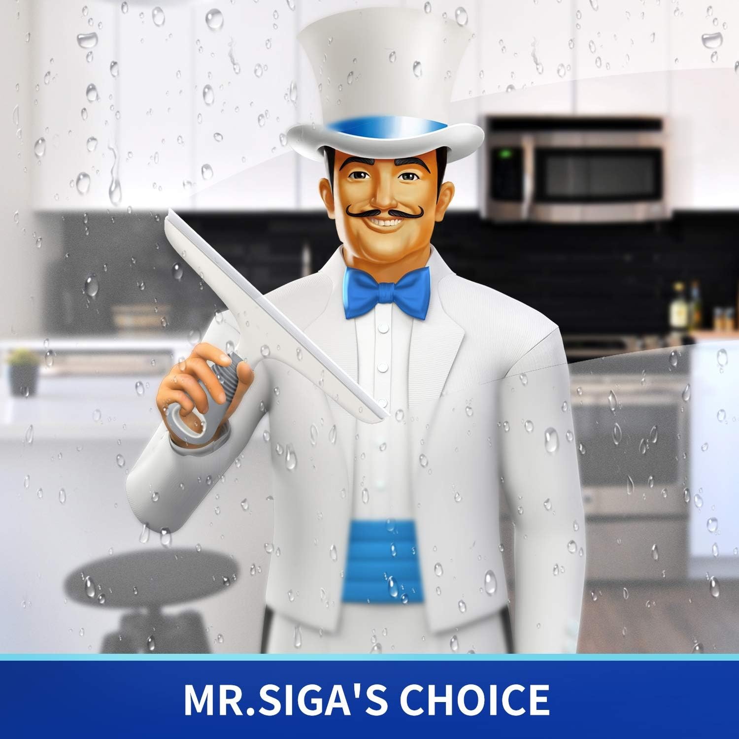 MR.SIGA 10in Silicone Squeegee Window Shower Car