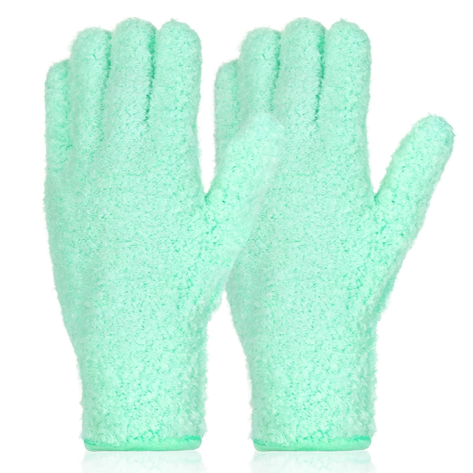 Ouligay Microfiber Gloves for Plant Dusting, Reusable Washable Small, Green