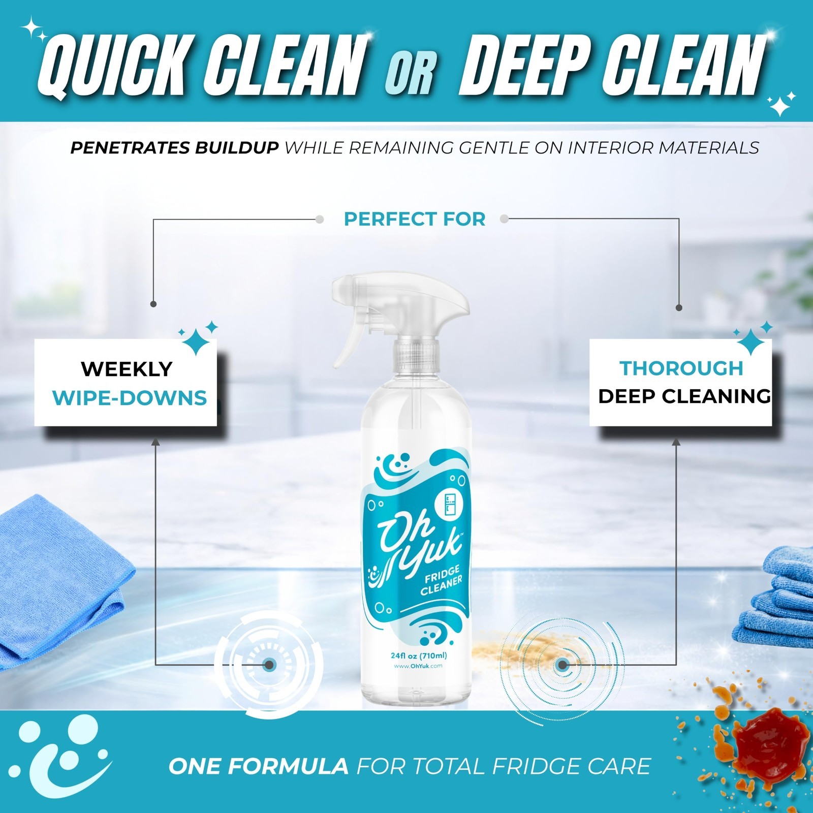 Fridge Cleaner Spray – Biodegradable, Vegan & Cruelty-Free | Spotless Food-Safe