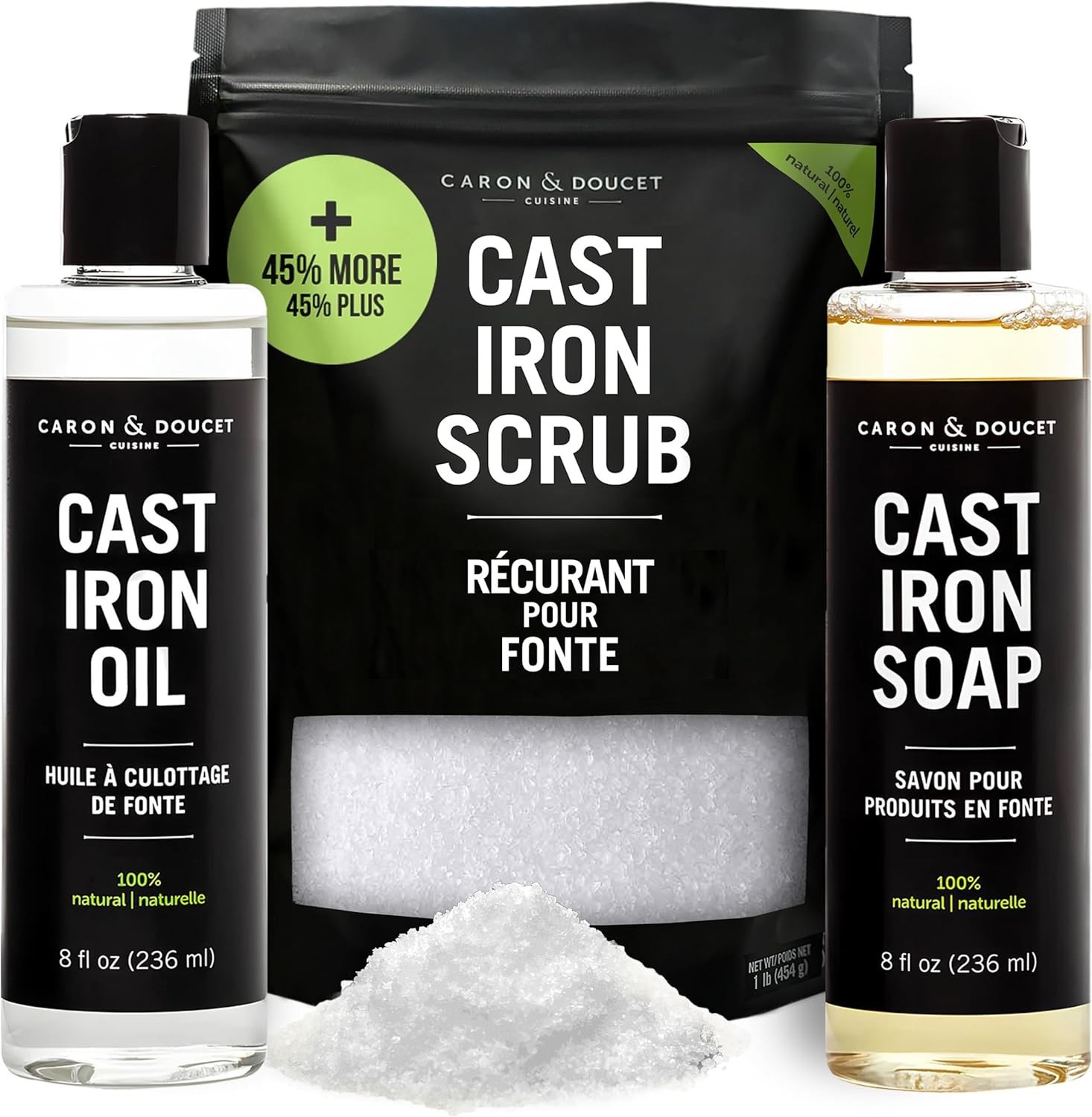 New Ultimate Set: Seasoning Oil, Cleaning Soap & Restoring Scrub | 100% Plant…