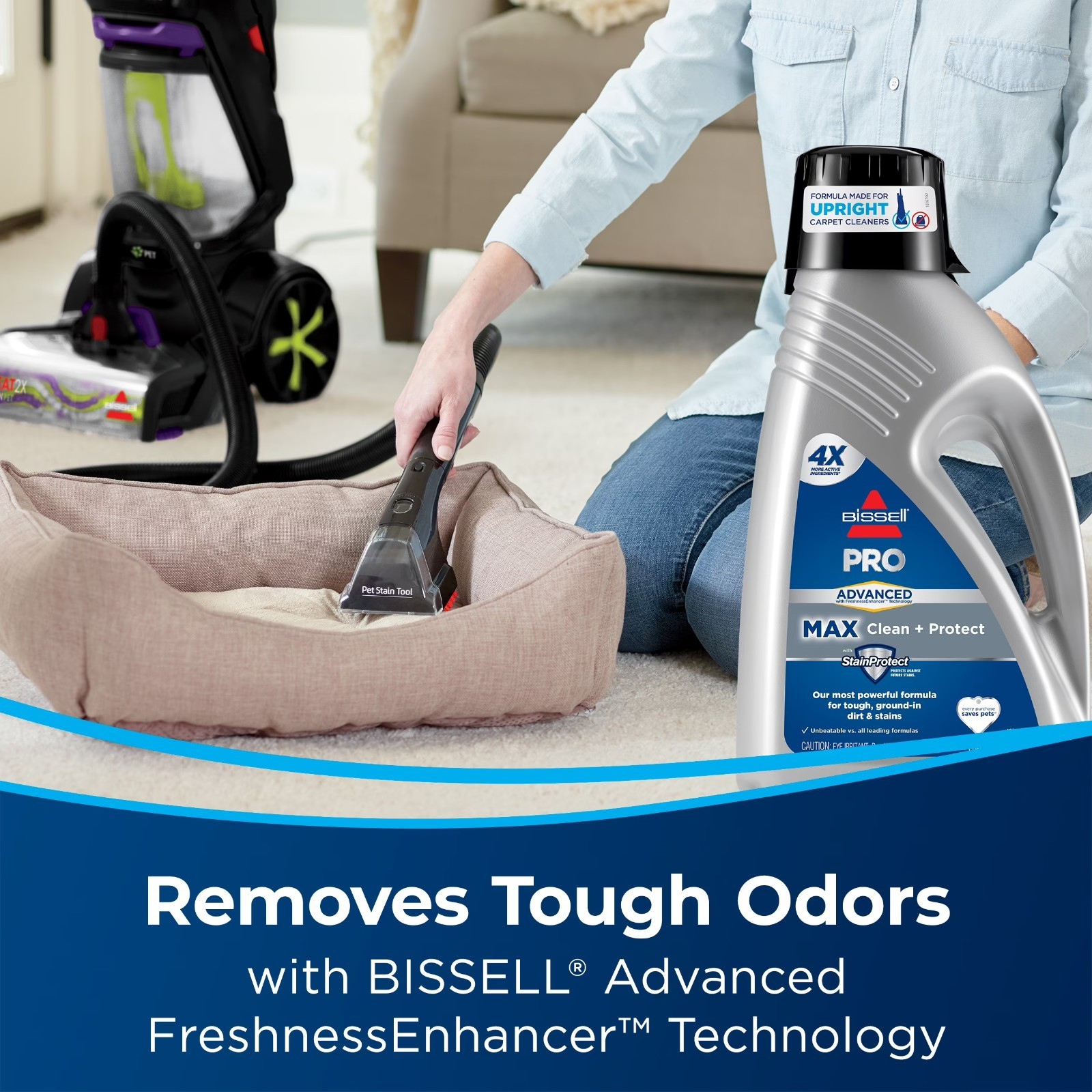 2 packBottles Advanced Pro Max Clean + Protect Deep Cleaning Carpet, 50 oz, 70E1