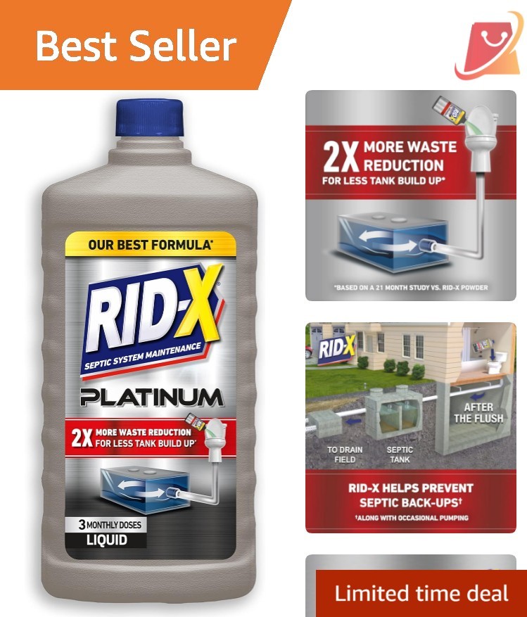 Septic Tank Treatment Liquid 3 Supply Waste Reduction, Safe for All Systems