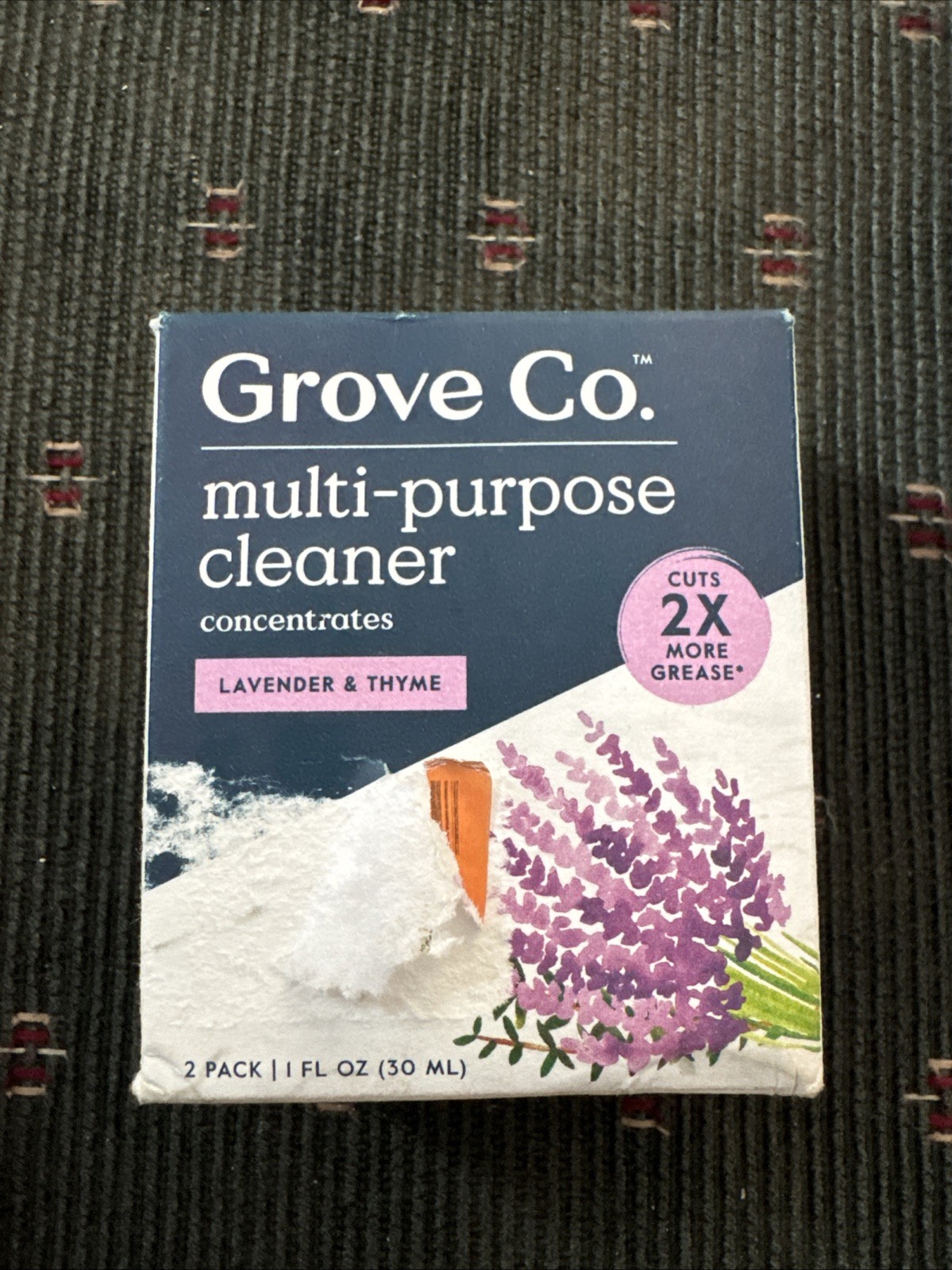 NIB Grove Co. Multi Purpose Cleaner Concentrate Lavender & Thyme 2pk 1 Fl Oz. Ea