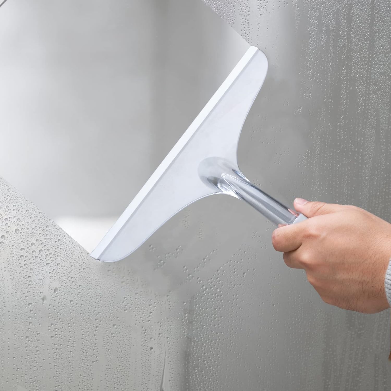 Shower Squeegee for Glass Door, 10” Rubber Water Wiper, 2 Pack