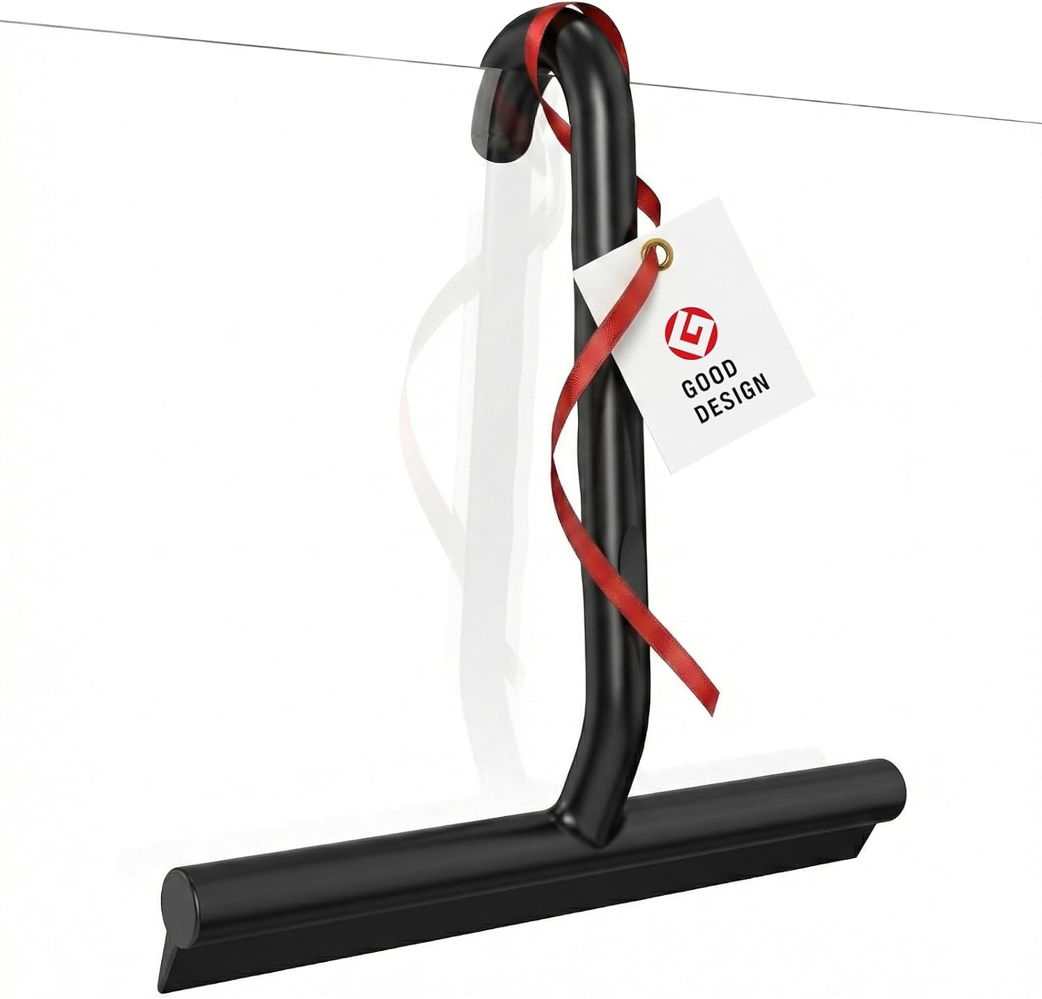 Silicone Shower Squeegee with Built-in Large Hook, 145° Ergonomic Handle