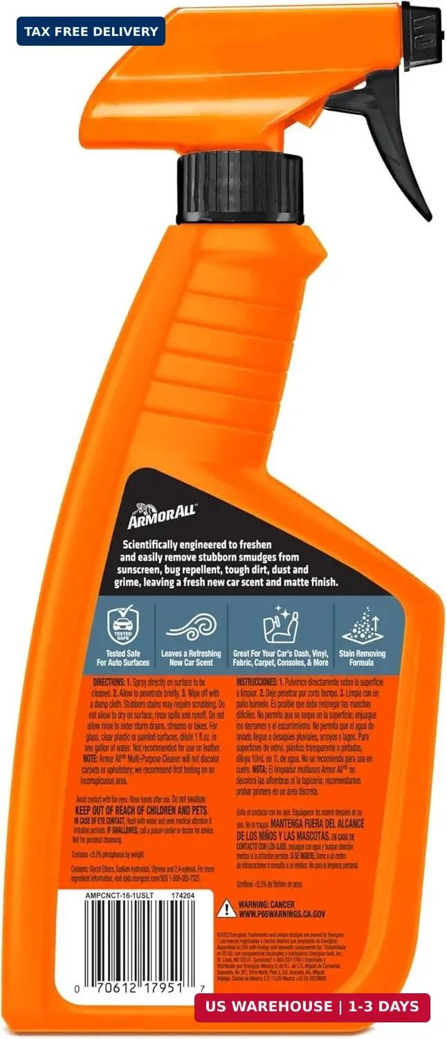 Armor All Multi-Purpose Car Cleaner Spray with Odor Elimination Technology, 16 f