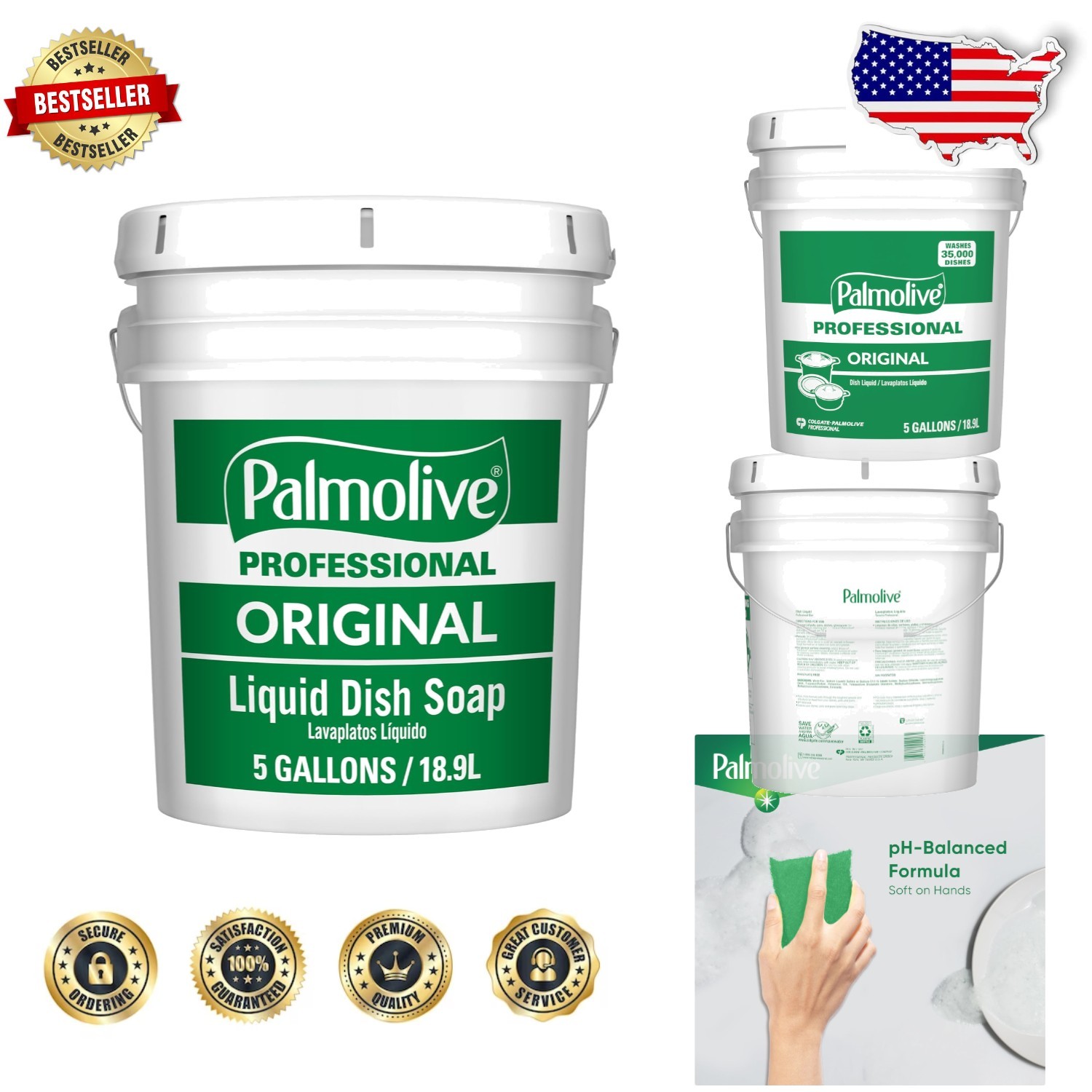 Bulk Dish Liquid 5 Gal 640oz pH Balanced Biodegradable Non-Abrasive Cleaner