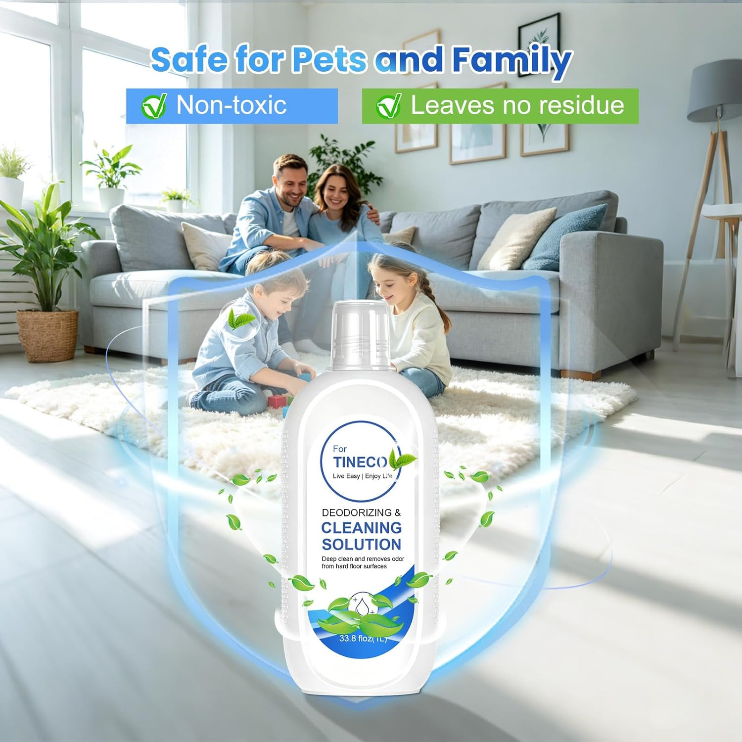 2L Floor Cleaning Solution Compatible with Tineco iFLOOR/Floor ONE, Low Foam Mul
