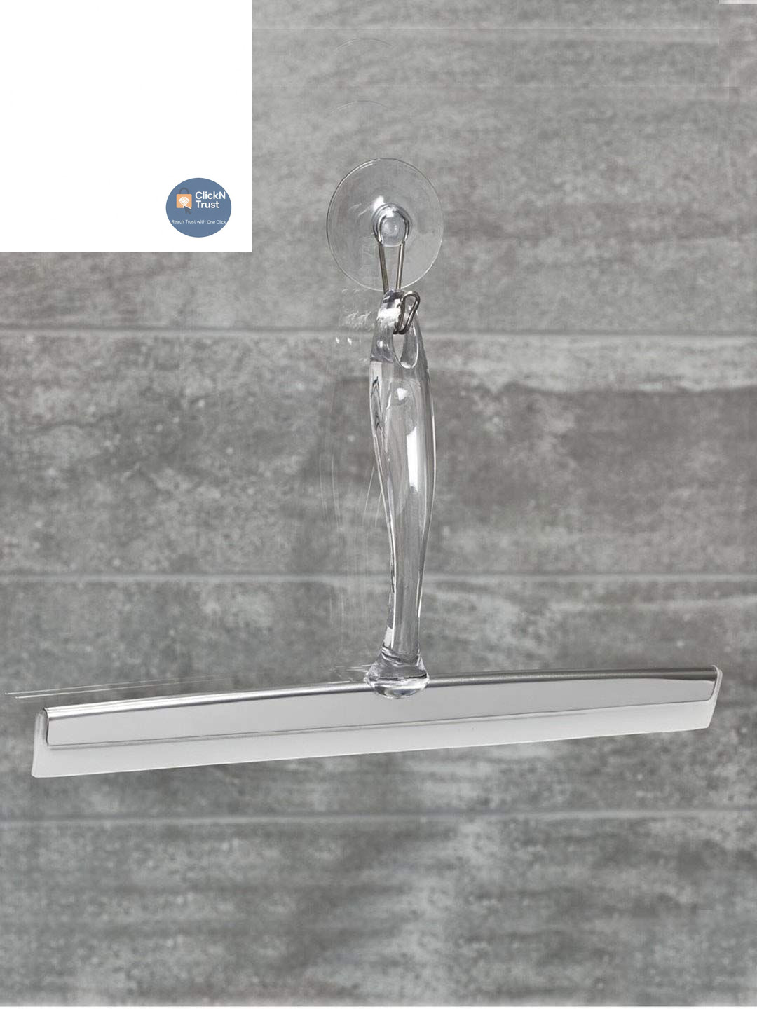 iDesign Zia Metal and Plastic Bathroom Squeegee for 12″ Inch, Clear/Stainless
