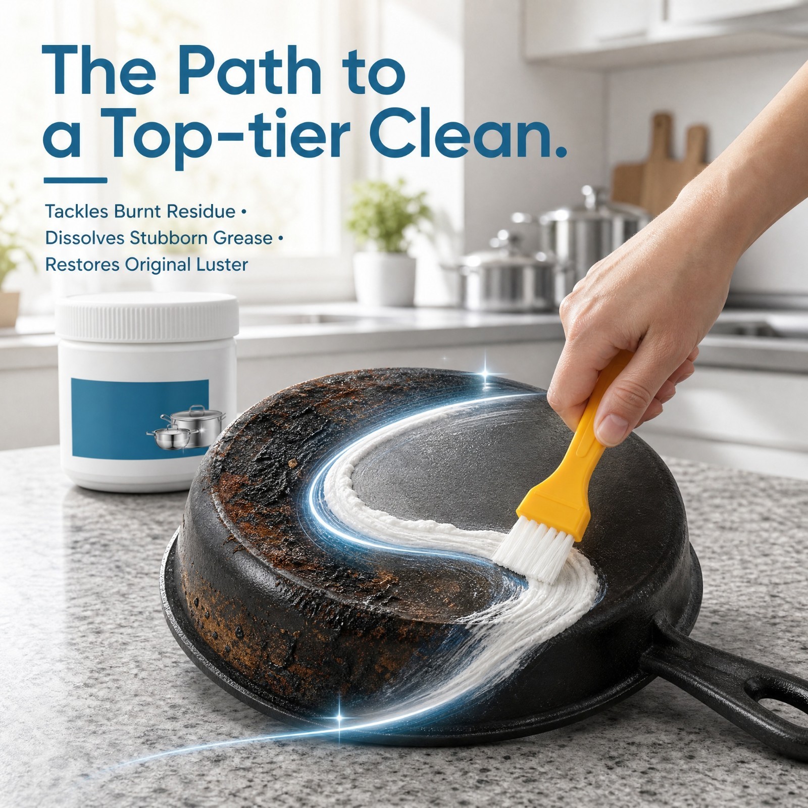 Burnt Residue Remover Paste Stainless Steel Pot Pan Cleaner Cookware Rust Stain