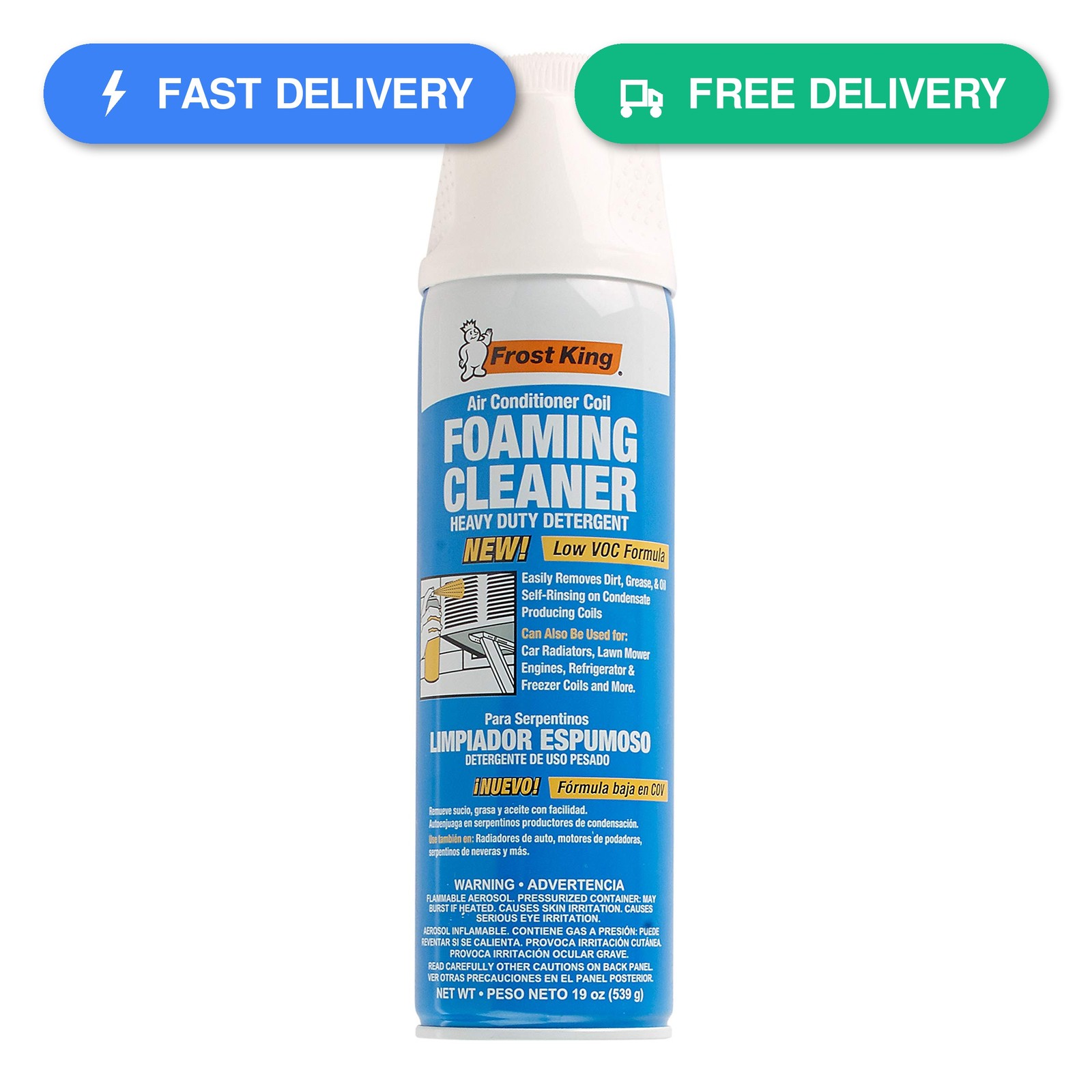 Frost King ACF19 Heavy Duty Foam Coil Cleaner, 19 Oz Aerosol – Cleans AC, HVAC,