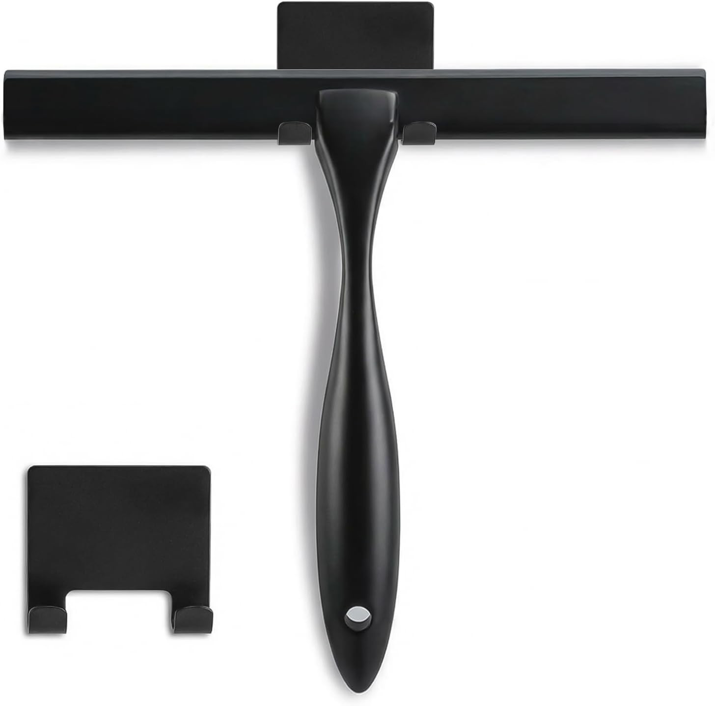 Shower Squeegee, 10-Inch Matte Black Squeegee, All-Purpose Stainless Steel Squee