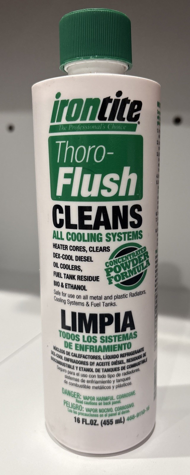 Irontite 468-9110-16 Thoro Flush Cleaner For Cooling Systems 16 Ounce Brand New