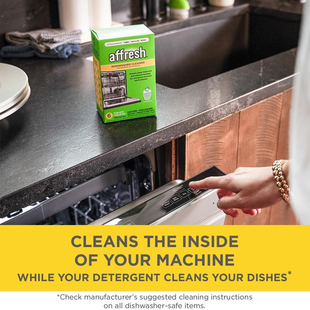 Dishwasher Cleaner, Helps Remove Limescale and Odor-Causing Residue, 6 Tablets