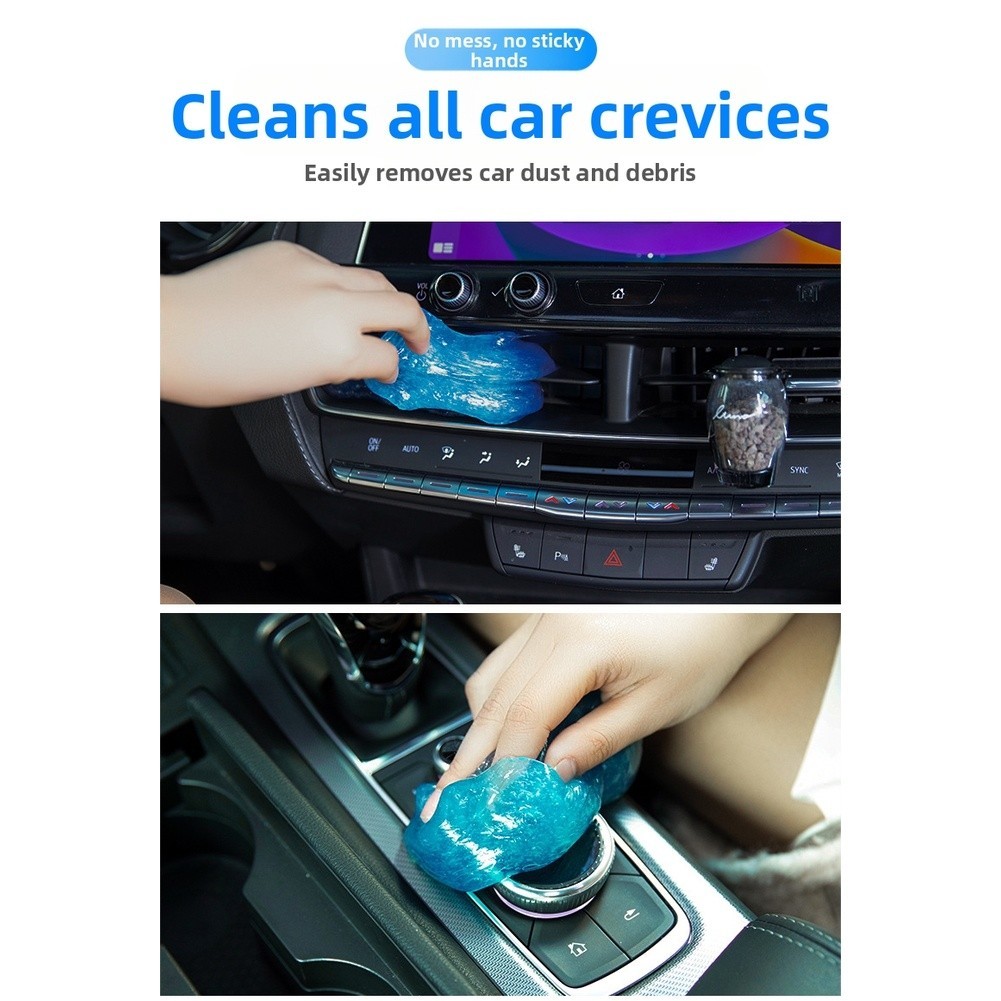400g 2 Pack Blue Cleaning Slime Large Jar for Car Home and Office Dust Removal