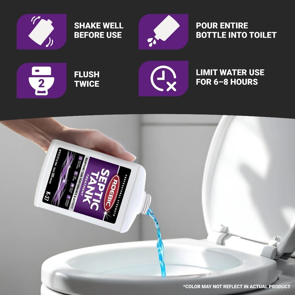 Liquid Septic Tank Treatment Enzymes Drain Clog Remover Safe for Toilet Pipes