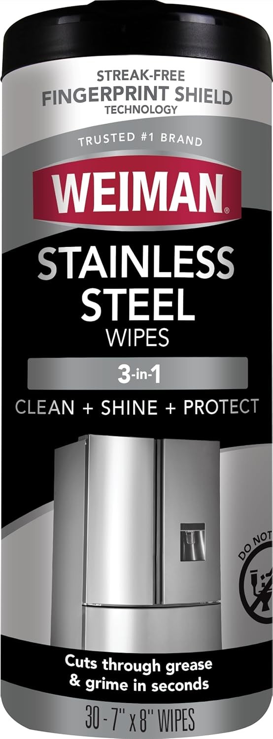 Weiman Stainless Steel Cleaner Wipes 30 Count Anti-Fingerprint Cleaner