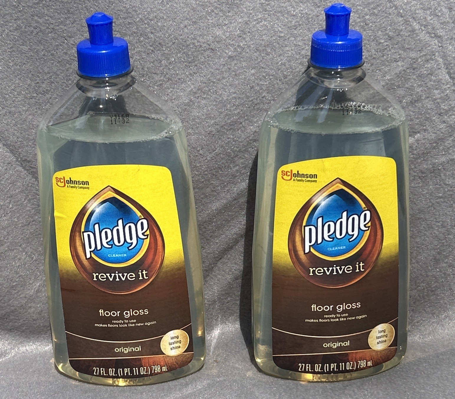 2 Pledge Revive It Original Floor Gloss Cleaner for Long Lasting Shine 27 oz NEW