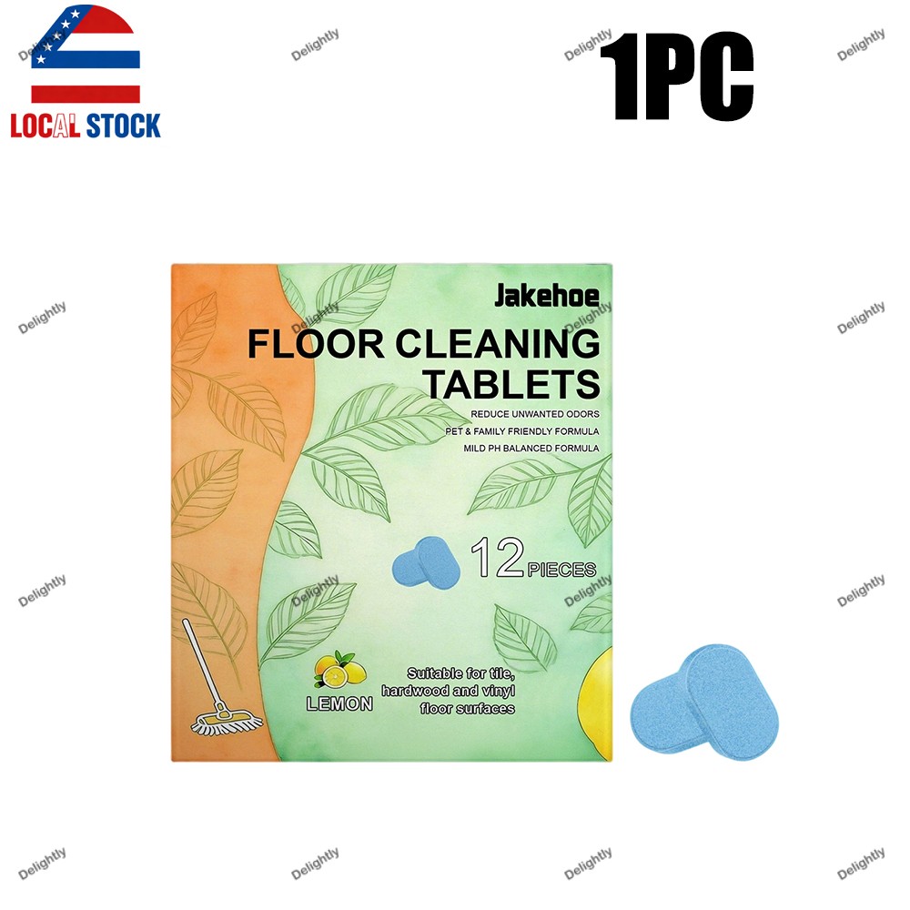 12x Floor Cleaning Solution Tablet, Deep Cleans for Multiple Floors, lemon Scent