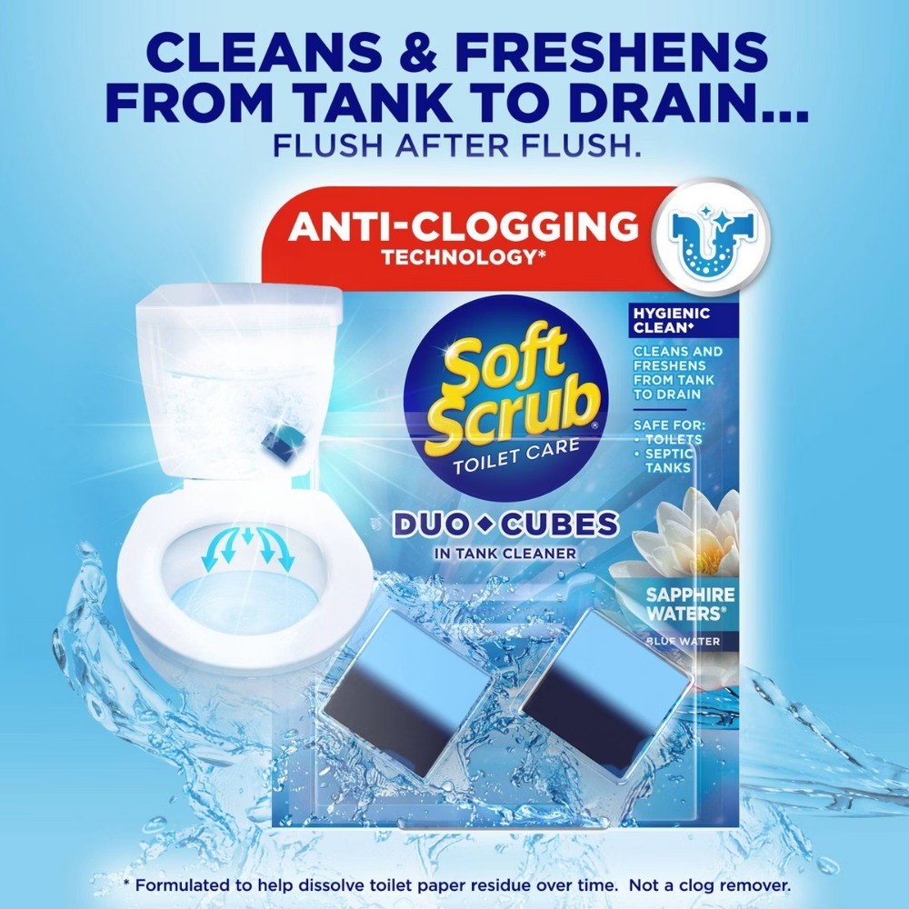 Soft Scrub Duo-Cubes Toilet Cleaner 2ct, Sapphire Waters-Fast delivery