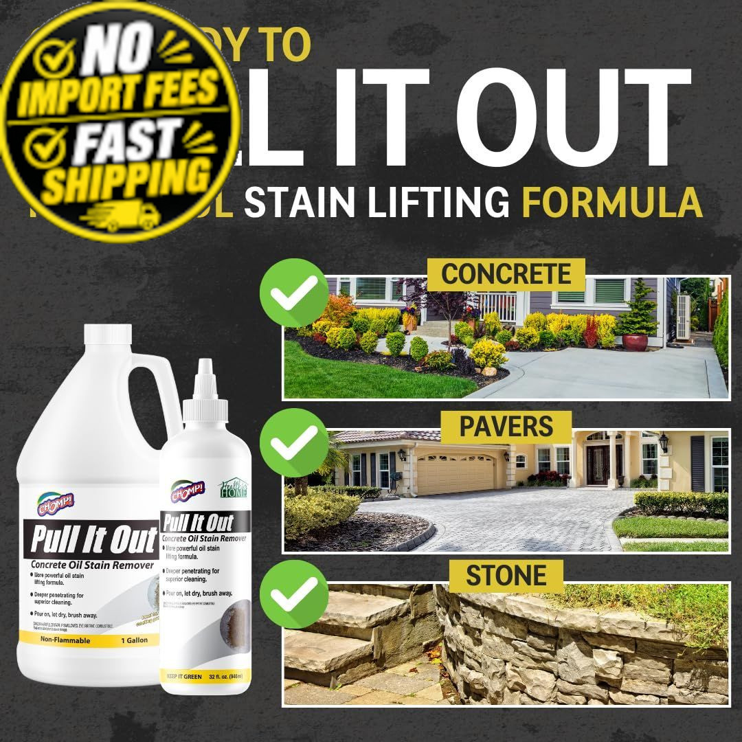 CHOMP! Concrete Oil Stain Remover: Pull It Out Removes 32 Fl Oz (Pack of 1)