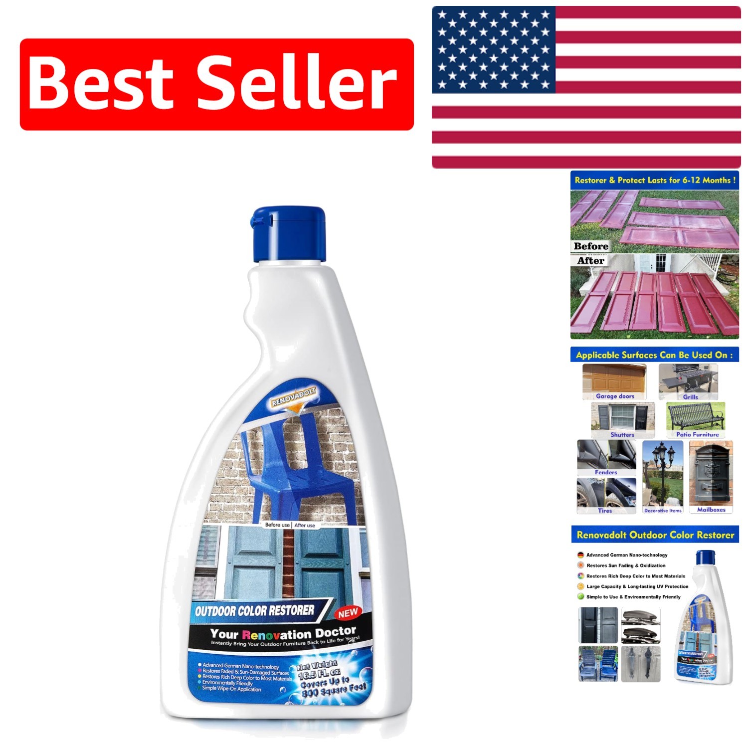 Outdoor Color Restorer 16.5oz – Instantly Revive Sun-Damaged Patio Furniture