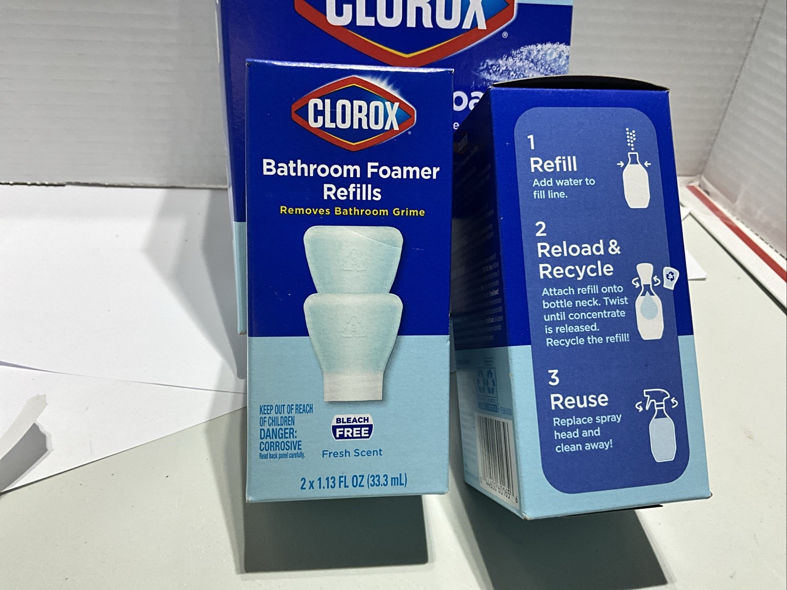 Clorox Bathroom Foamer Starter Kit Concentrated Cleaner & 2 Boxes Of Refills