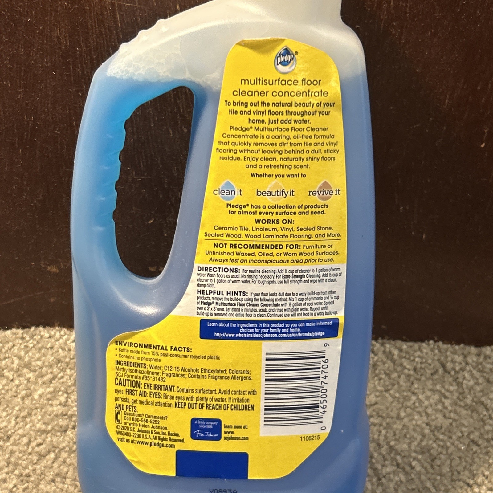 Pledge Clean It Multisurface Floor Cleaner Concentrate Rainshower, 32oz