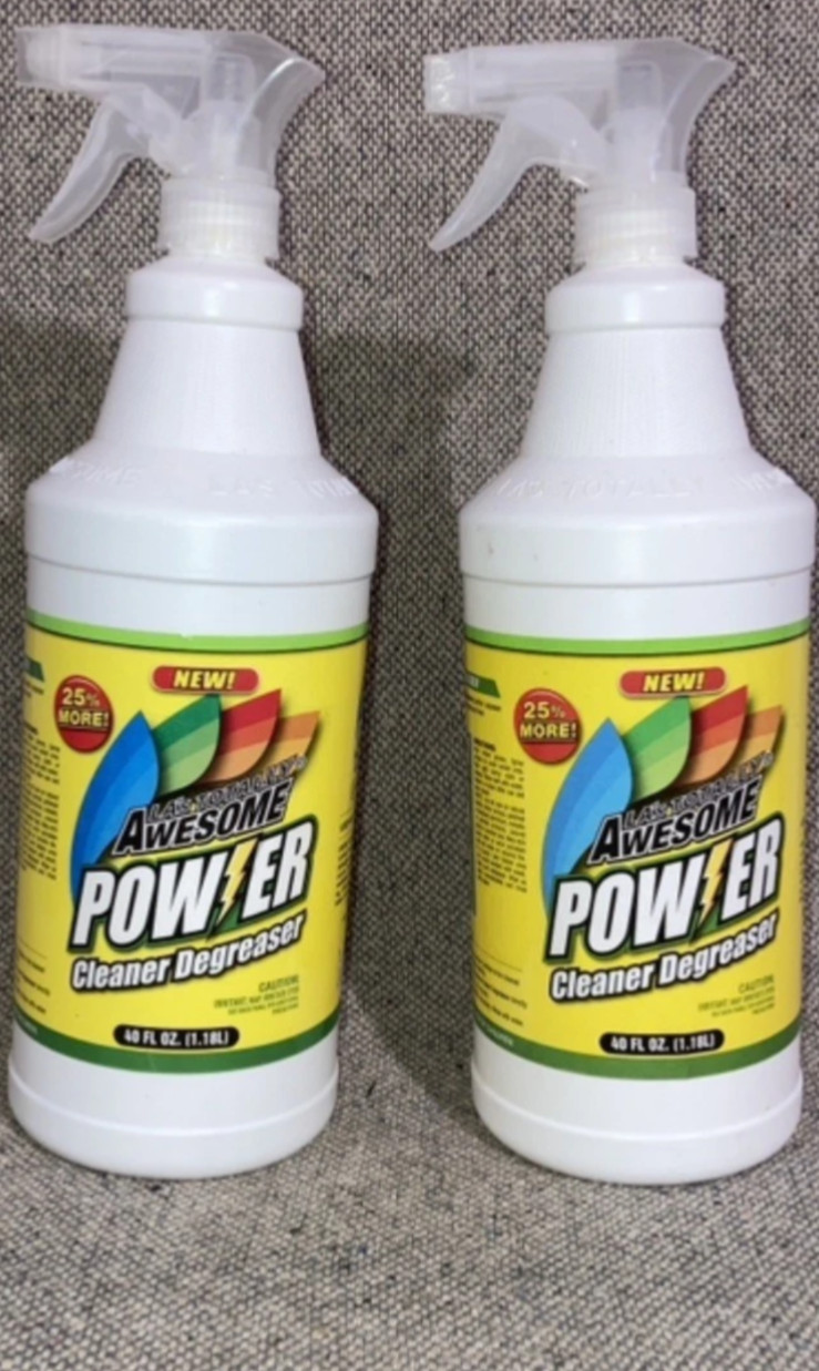 2 Pack LA’s Totally Awesome Power Cleaner Degreaser Spot Remover Spray 40 Oz Ea.