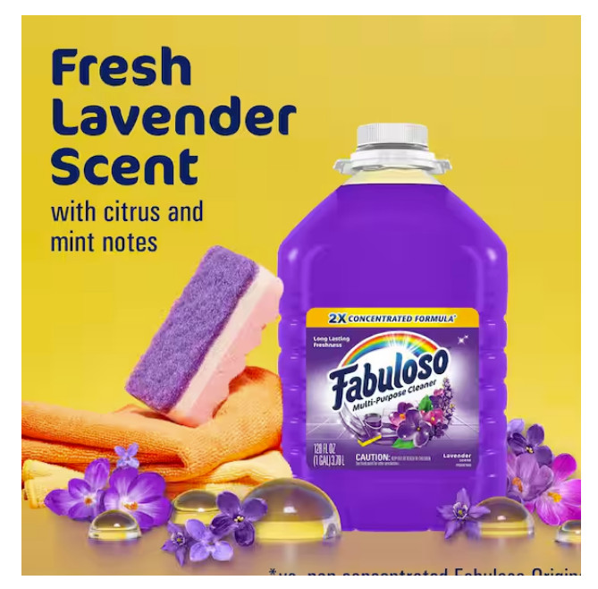 Fabuloso Lavender 2X Concentrated Multi-Purpose Cleaner, 128 oz 2-Pack
