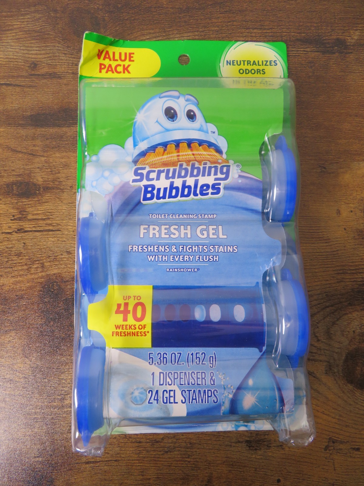 Scrubbing Bubbles Toilet Cleaning Stamp Fresh Gel – Rainshower – 24 Stamps