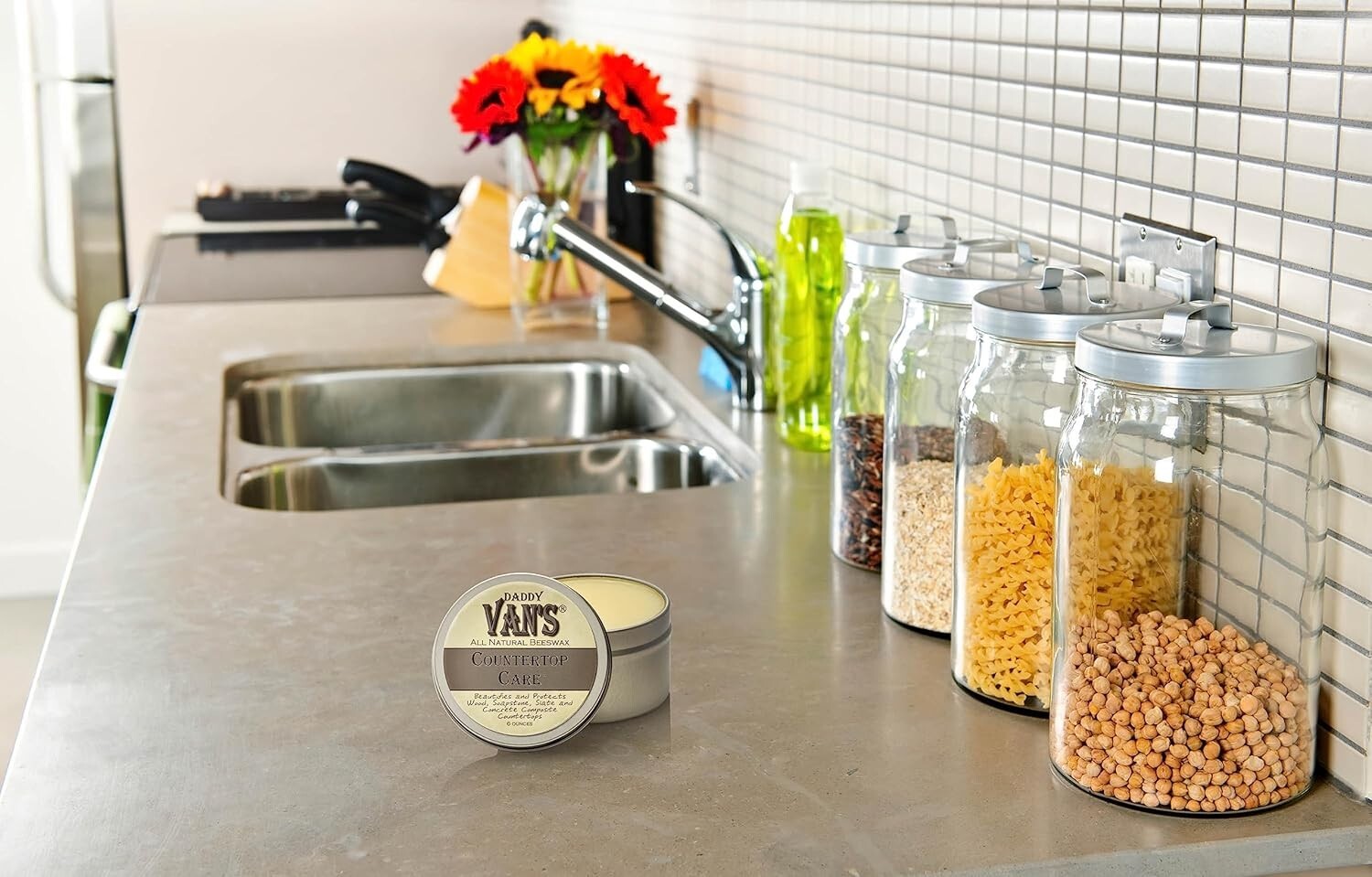 Daddy Van’s® All Natural Beeswax Countertop Care for Soapstone, Slate,
