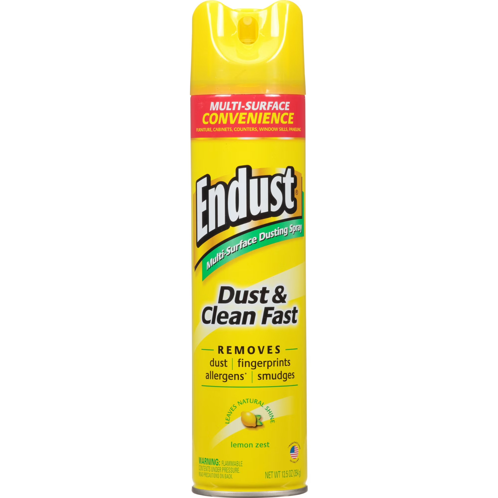 Endust® Multi-Surface Dusting and Cleaning Spray, Lemon Zest, Aerosol, 12.5 oz.