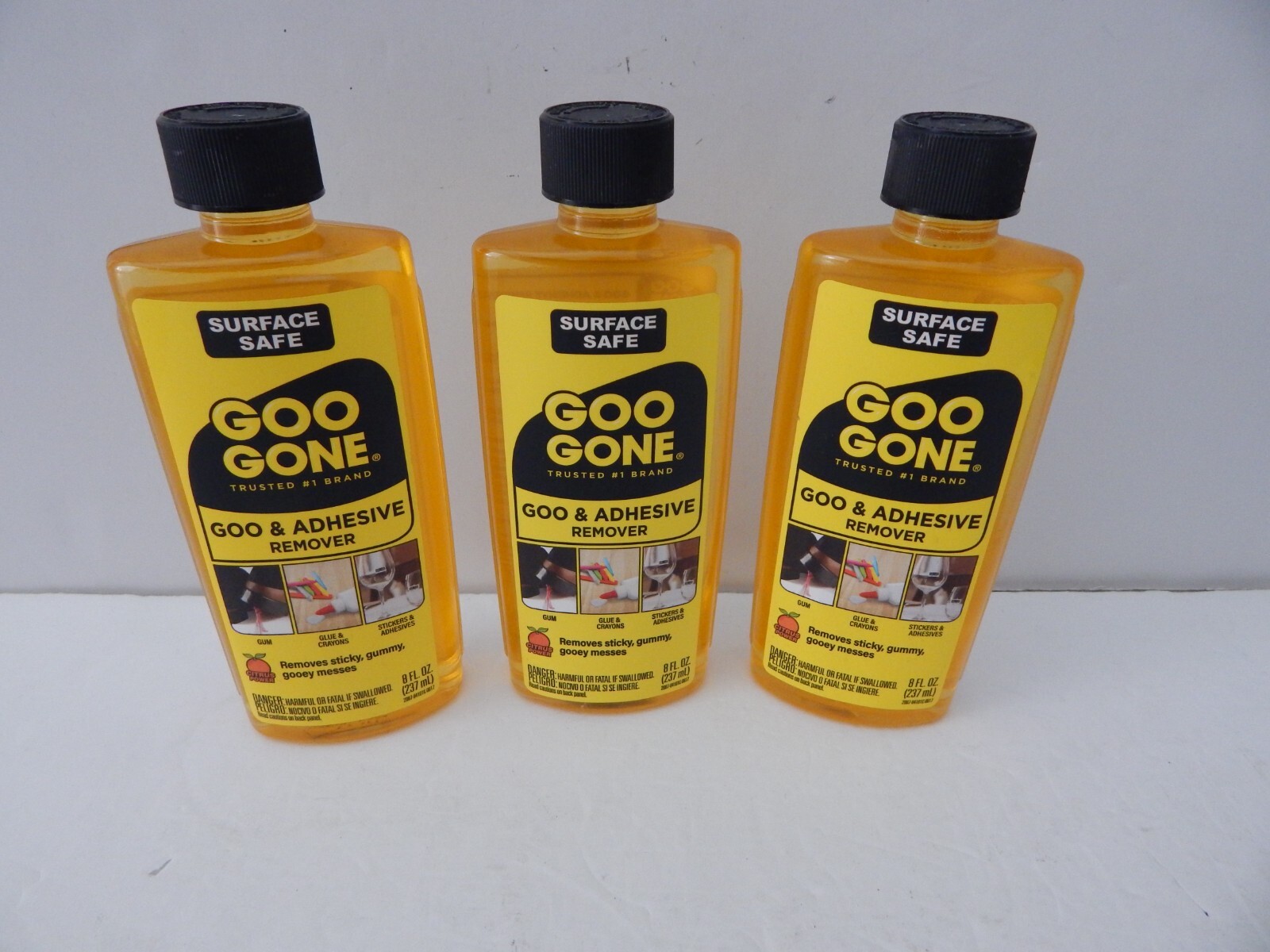 3x Goo Gone Goo Universal Adhesive & Sticker Remover 8FL. OZ Made In the USA New