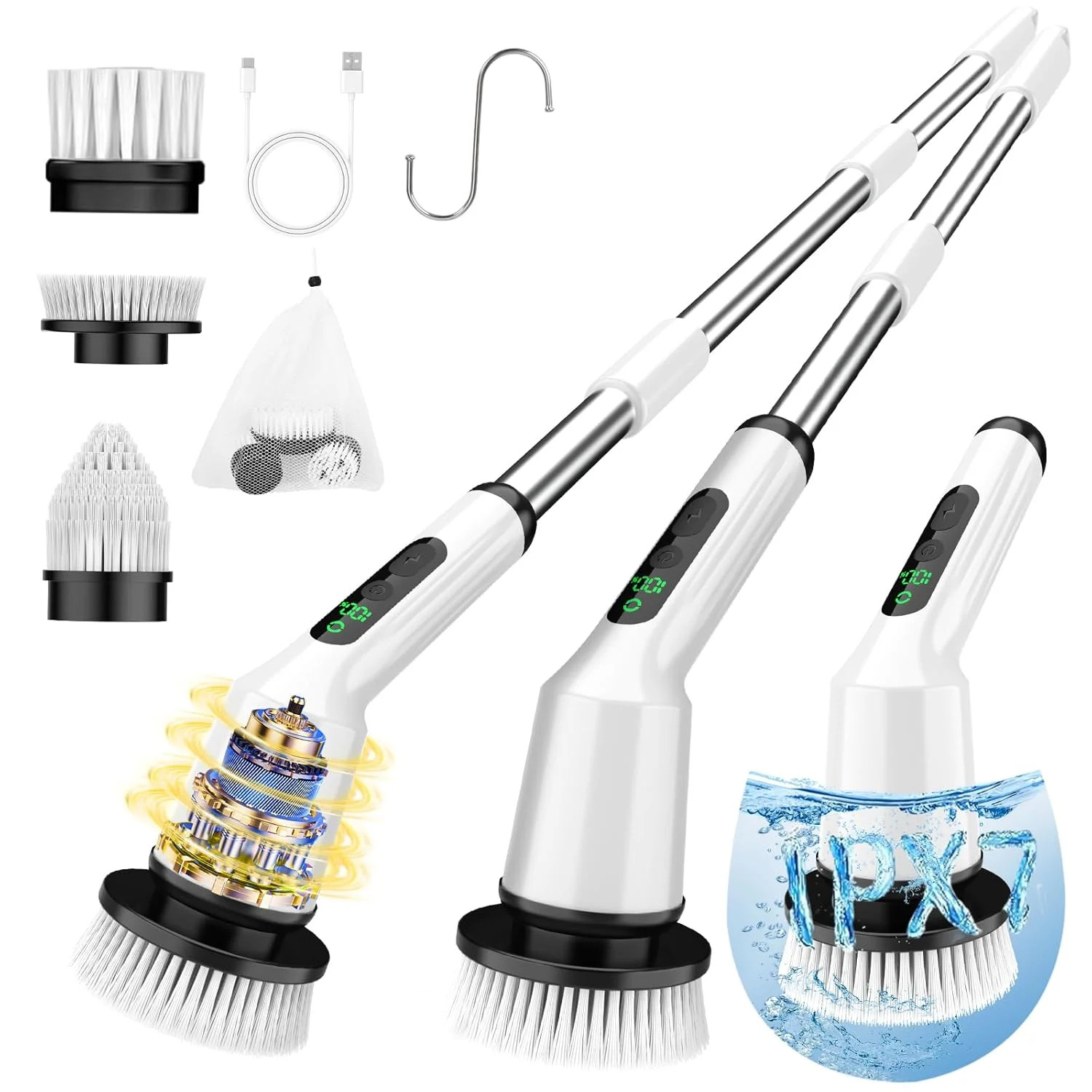 Electric Spin Scrubber for Cleaning Bathroom, Shower Scrubber Cordless Cleaning