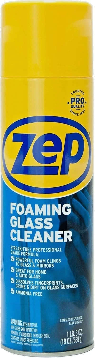 Zep ZUFGC24 Foaming Glass Cleaner 19 Oz – Professional Streak Free Window & Mirr
