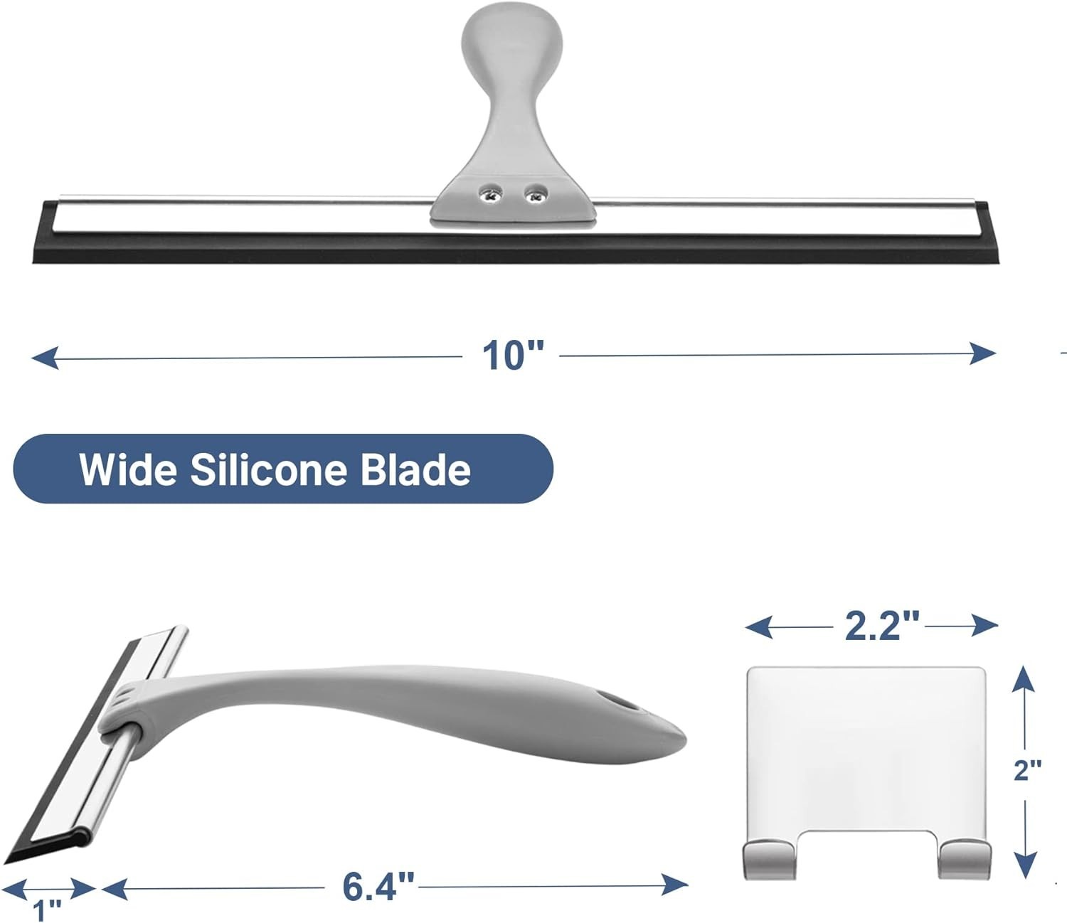 Squeegee for Glass Shower Doors Windows Mirrors Car 10 Inch All-Purpose
