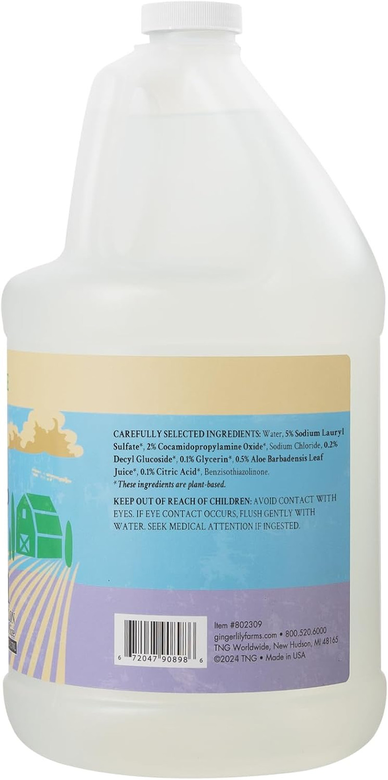 Ginger Lily Farms Botanicals Plant-Based Liquid Dish Soap, Concentrated Formula