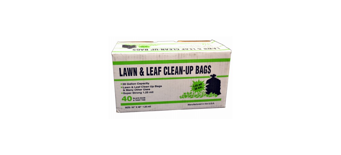 Lawn and Leaf Bags 39 gal Twist Ties 40 pk 1.25 mil Black