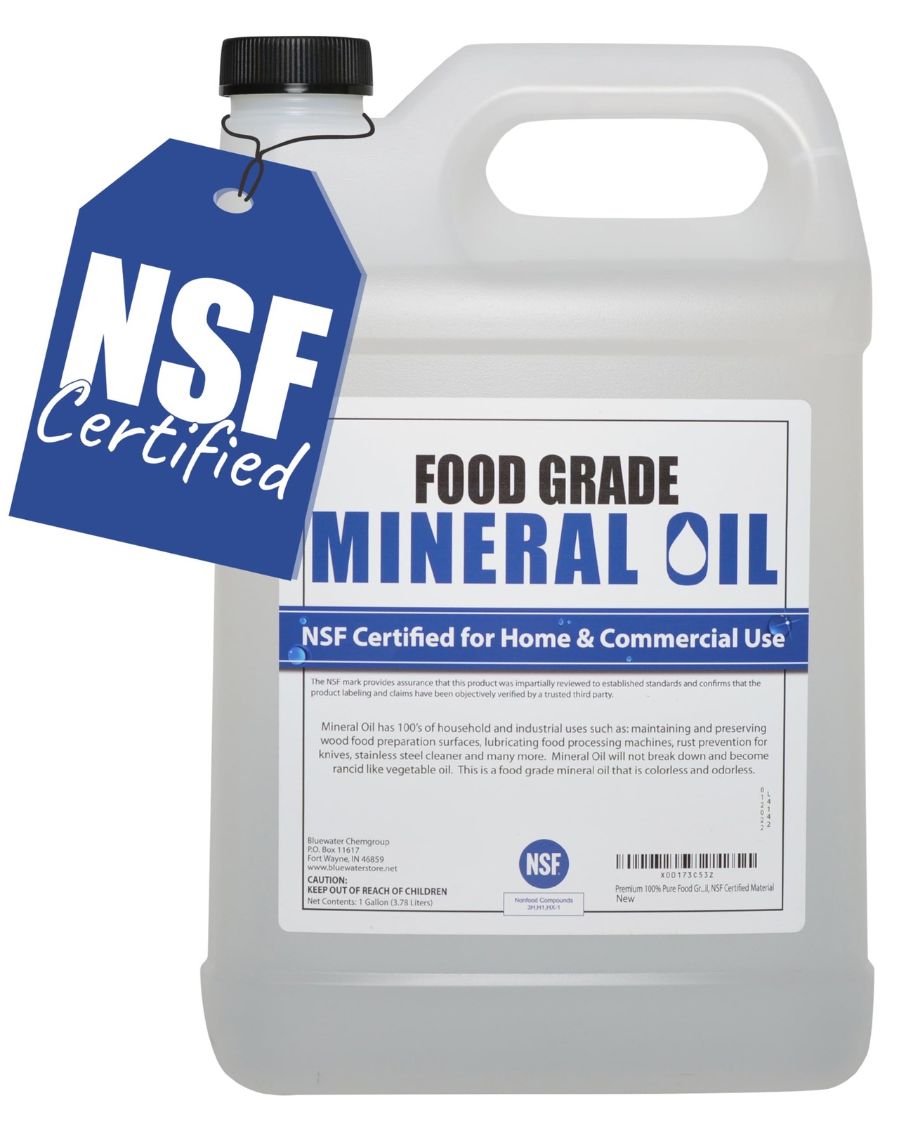 NSF Certified Food Grade Mineral Oil – Gallon 128oz, Certified Food Safe…
