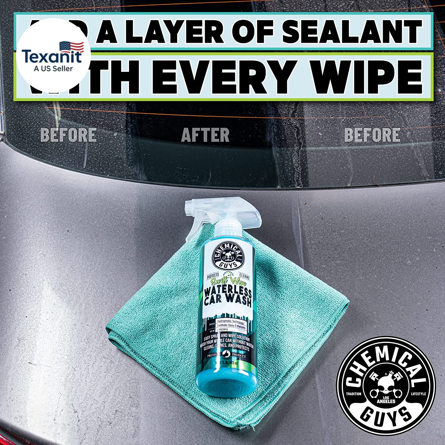 Swift Wipe Sprayable Waterless Car Wash Spray – Spray and Wipe to Safely Clean a