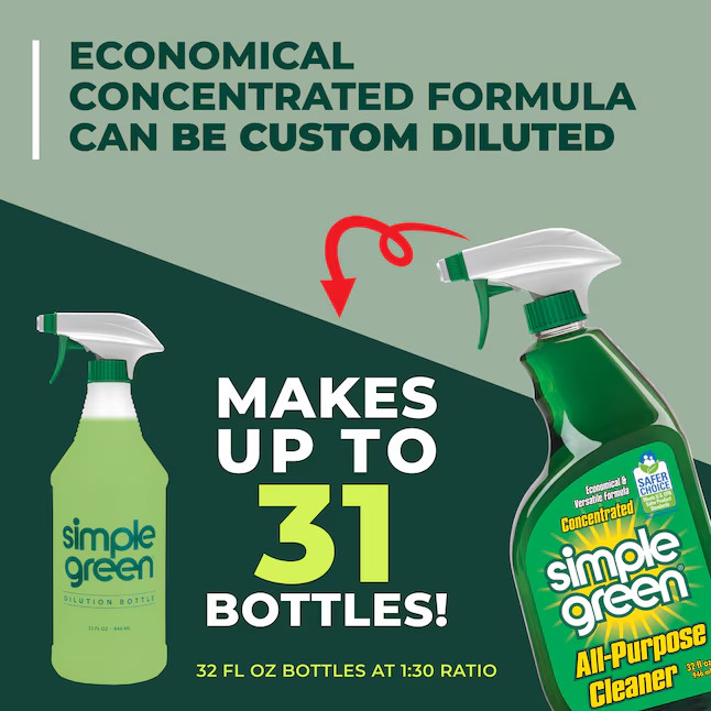 Simple Green 32 oz Concentrated All-Purpose Cleaner, Heavy Duty Degreaser