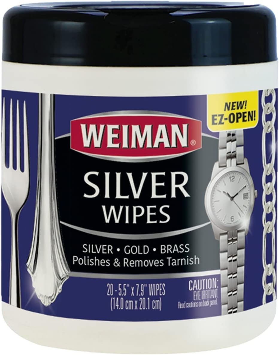 Weiman Jewelry Polish Cleaner, Tarnish Remover Wipes – 20 Count